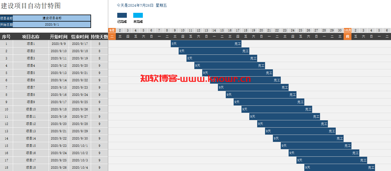 甘特图项目管理Excel模板.png